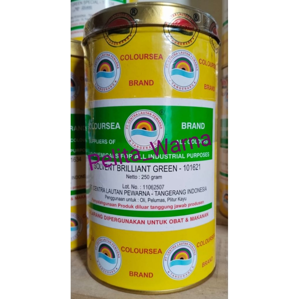 

Pewarna Larut minyak hijau muda/Solvent brilliant green-101621 250gr merek colourse
