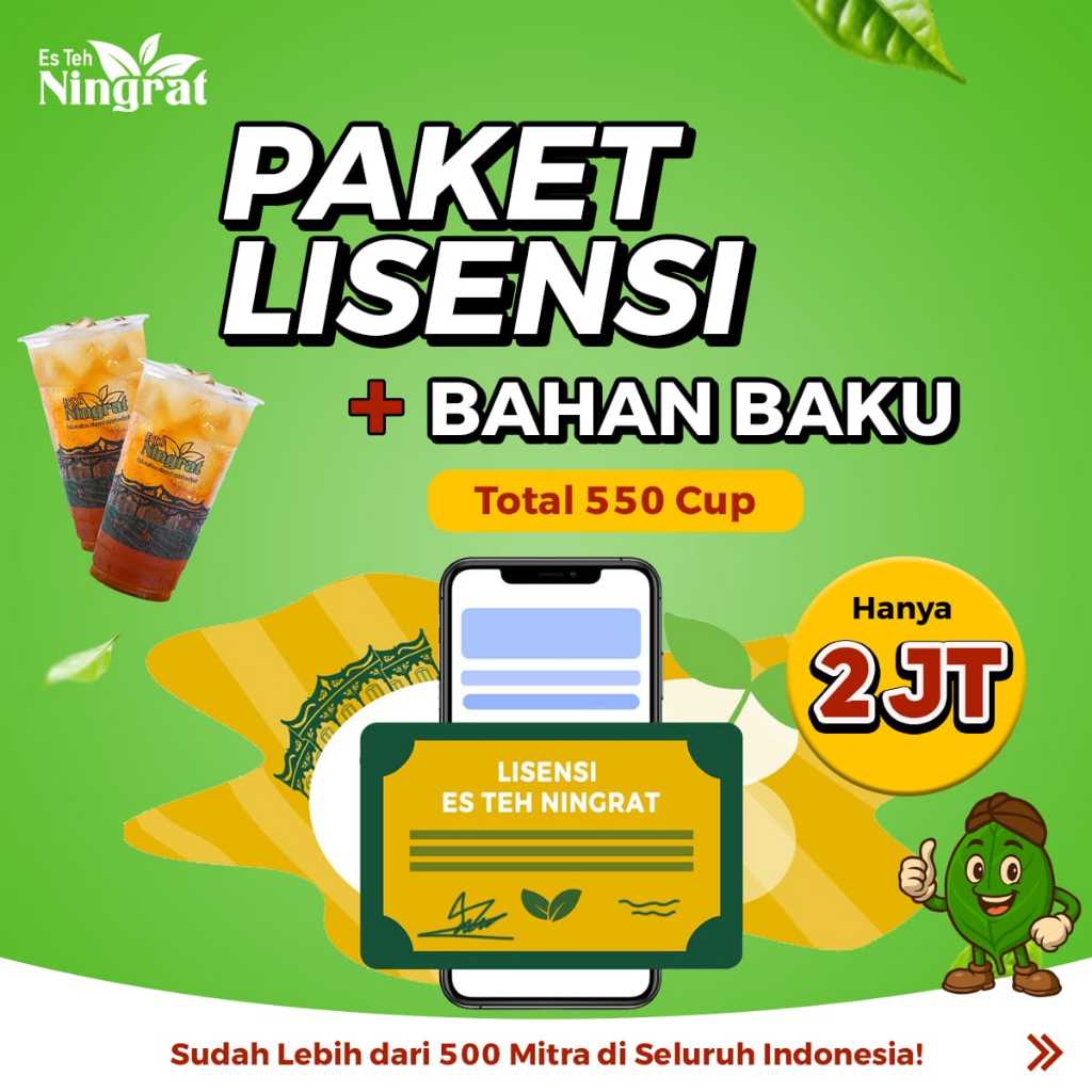 

Es Teh Ningrat Paket Lensesi + Bahan Baku Total 550 Cup
