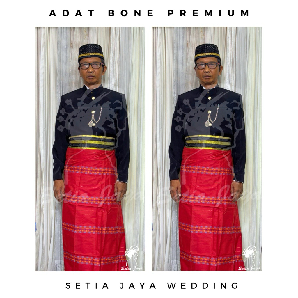 Set Jas Premium Tutup Satu Set Songkok Khas Bugis Makassar Bone Premium Adat Prewed Bone Pria Pengan