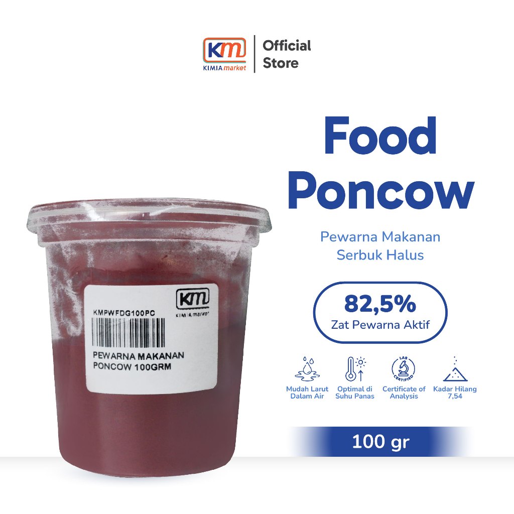

Pewarna Makanan Warna Poncow 100gr / Food Color Red Poncow / Powder Food Grade / Pewarna Kue