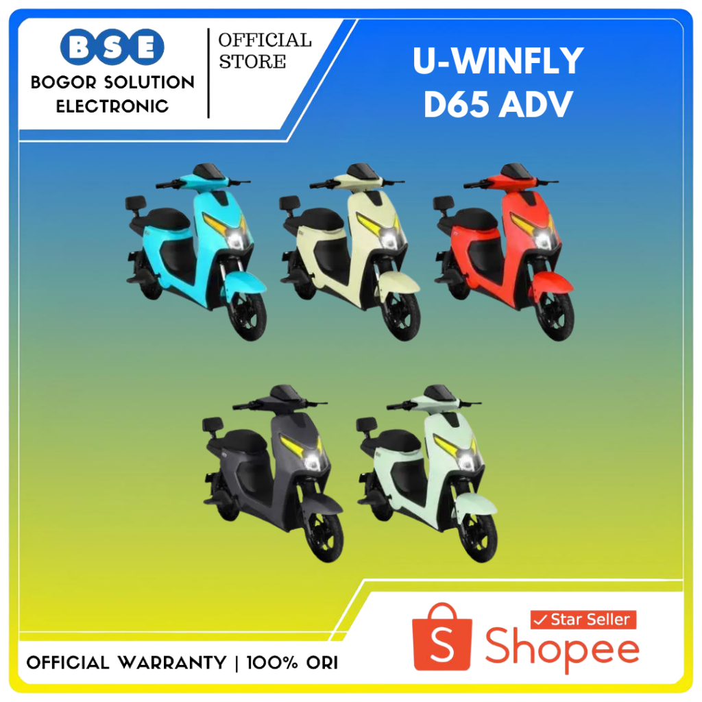 Sepeda Listrik UWINFLY D65 // D65 ADV - D60 Hitam /D60 Merah/D60 Biru Muda