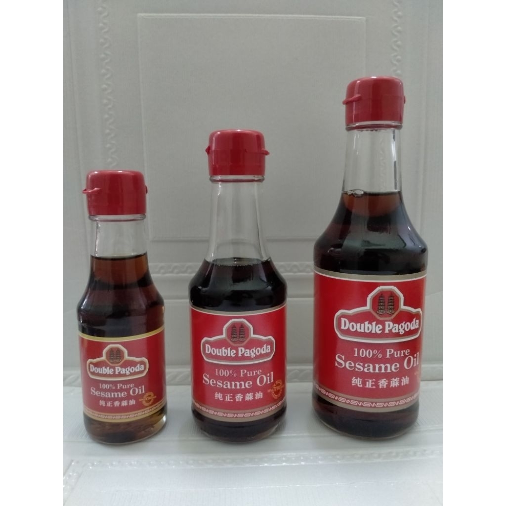 

Double Pagoda Sesame Oil / Minyak wijen d ngan 3 Varian Ukuran. Product of Singapore. ukuran 95 ml, 150 ml dan 250 ml