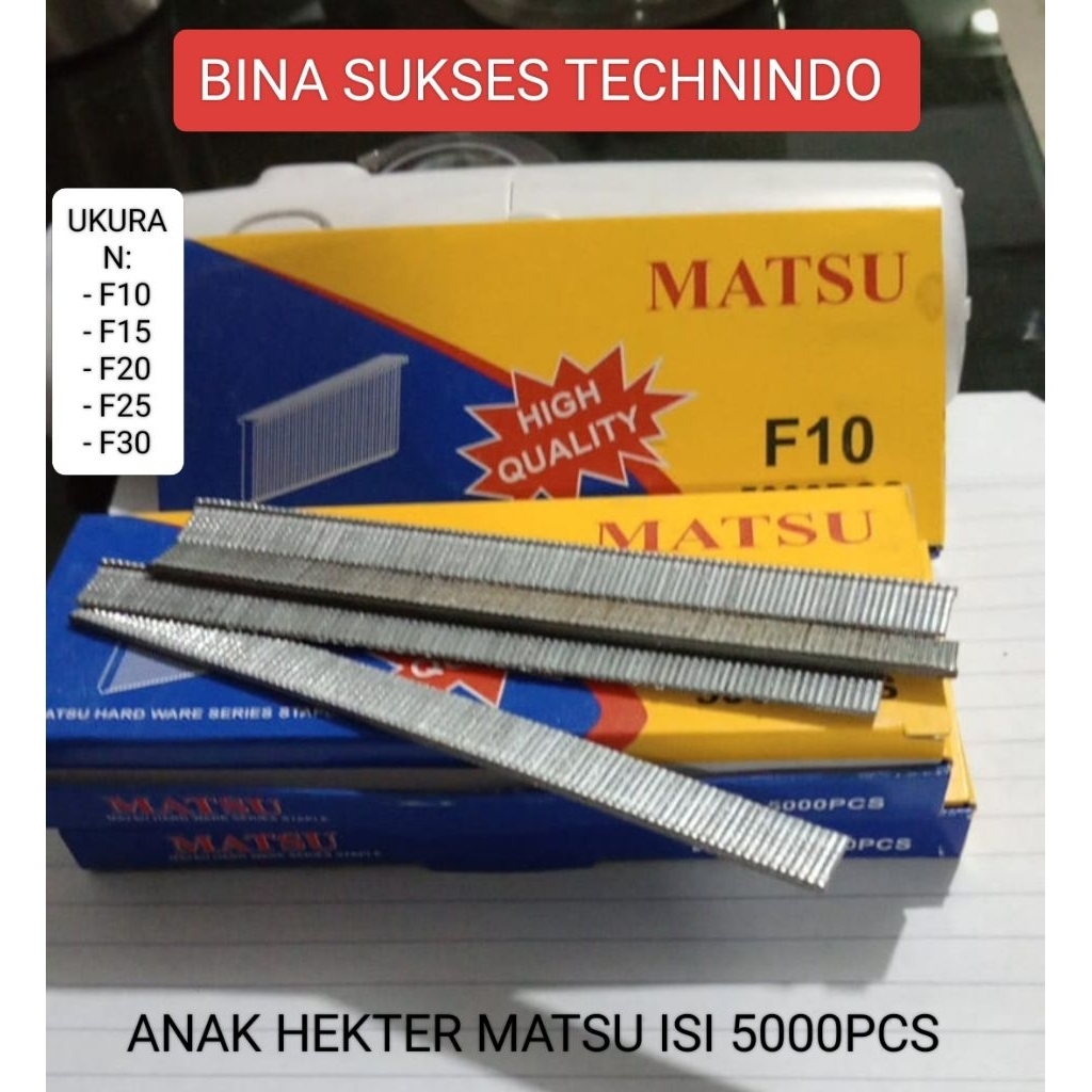 

ANAK HEKTER STAPLES PAKU TEMBAK F10 F15 F20 F25 F30 MEREK MATSU ISI 5000PCS