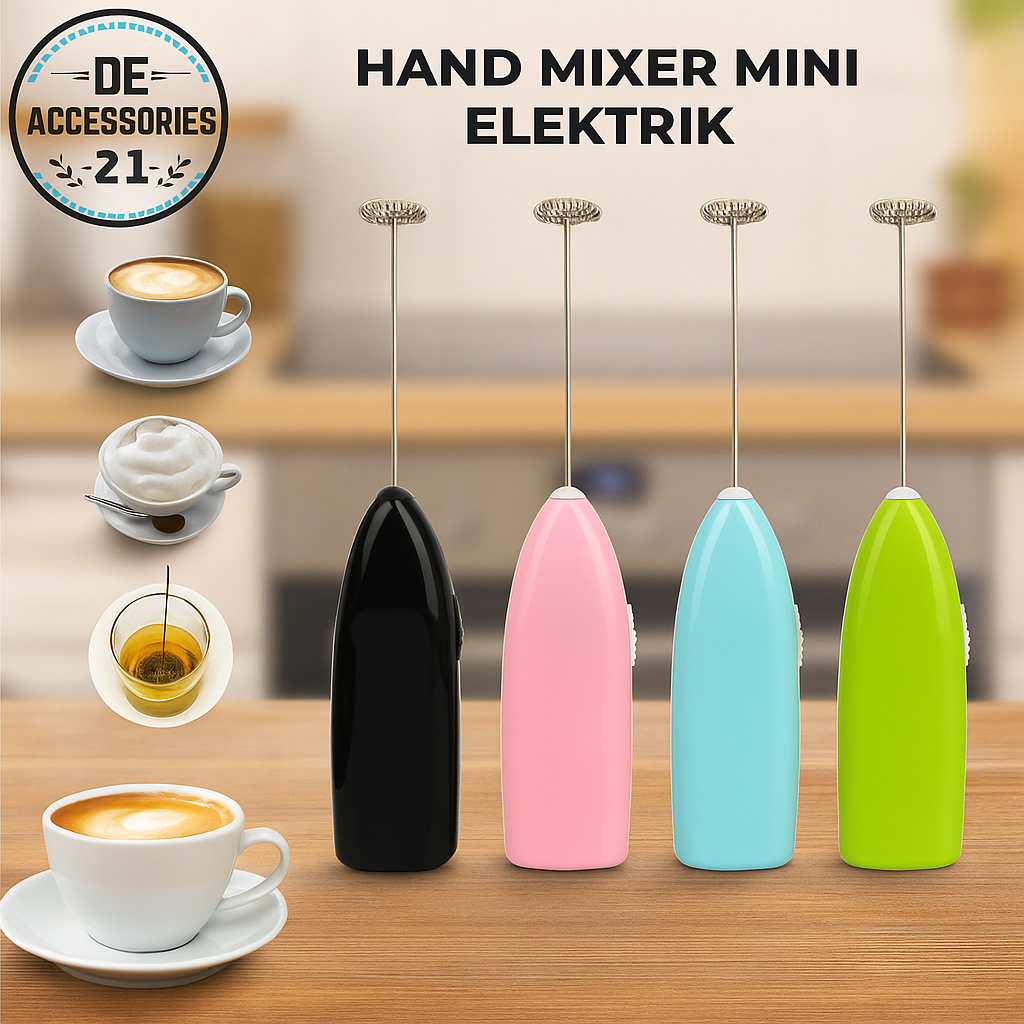 Mixer Mini Elektrik Pengocok Telur [BISA GROSIR] – Hand Mixer Tanpa Baterai untuk Kue & Kopi