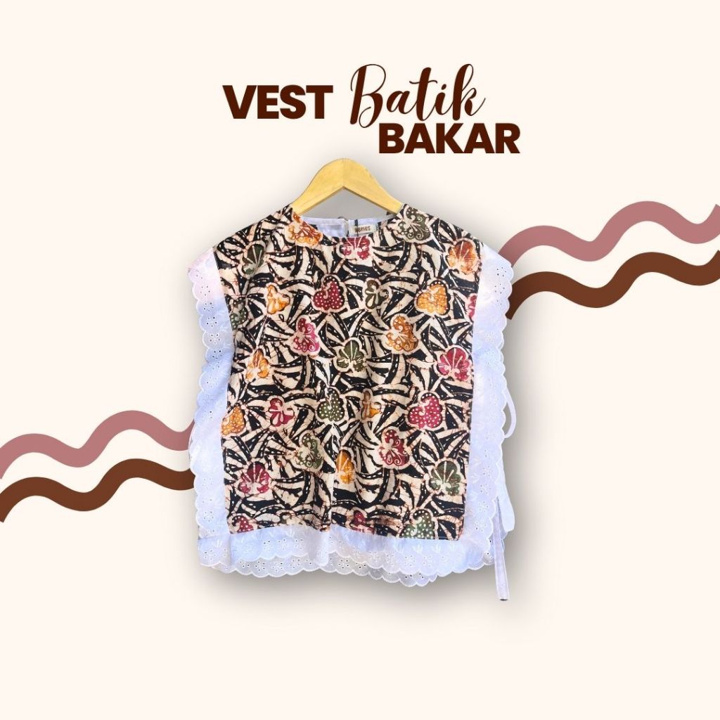 Lalita Vest Batik Bakar Outer Anak Perempuan by Kenes Kidswear