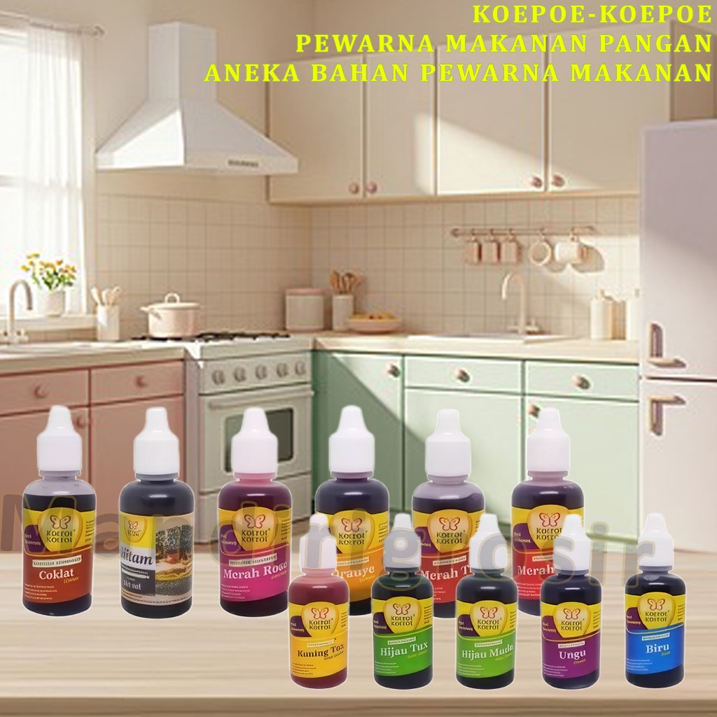 

Pewarna Makanan Pangan * Koepoe-Koepoe * Aneka Bahan Pewarna Makanan * 30ml