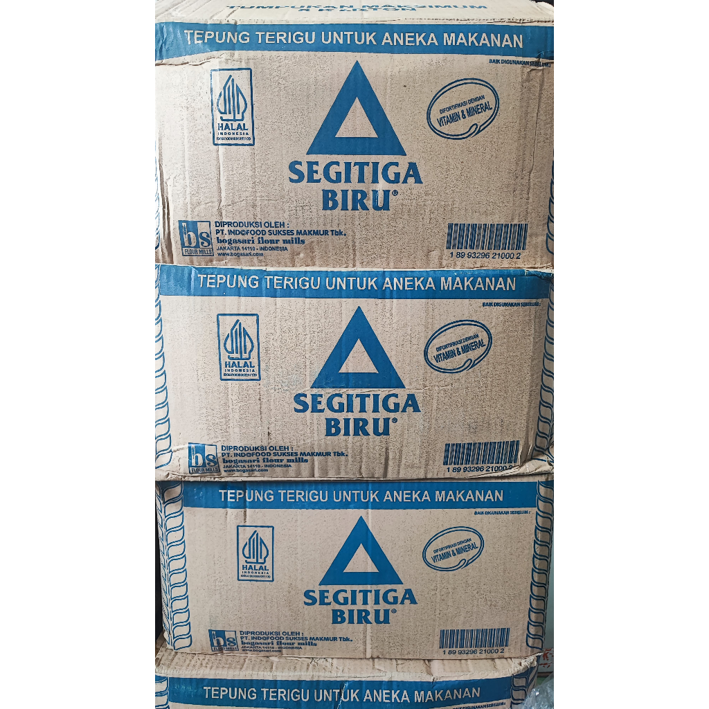 

Tepung Terigu Bogasari Segitiga Biru Premium 12X1000 GR / 1 KG 1DUS