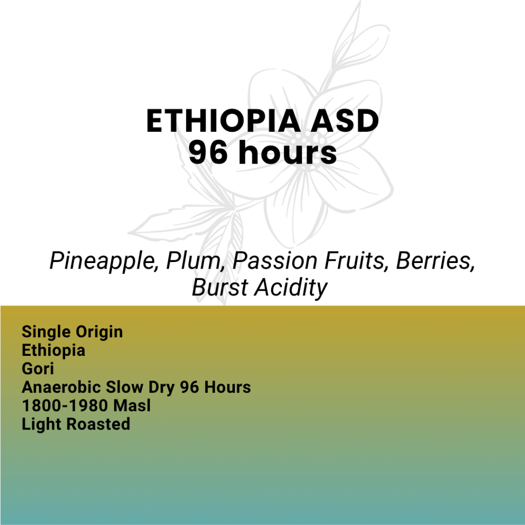 

Kopi Arabika Ethiopia Anaerobic Slow Dry 96 Hours ASD - Single Origin Filter