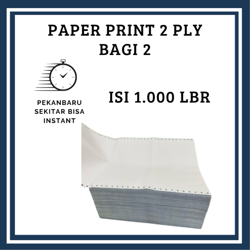 

Paperpryns Continuous Form NCR 2PLY Bagi 2 (9,5" x 11/2") / Kertas bon 2 warna / isi -+ 1.000 Lembar Termurahhh