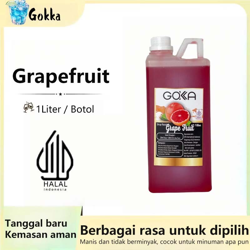 

GOKKA Sirup Minuman Rasa Grapefruit 1L Syrup / Sirup Grapefruit Sertifikasi Halal