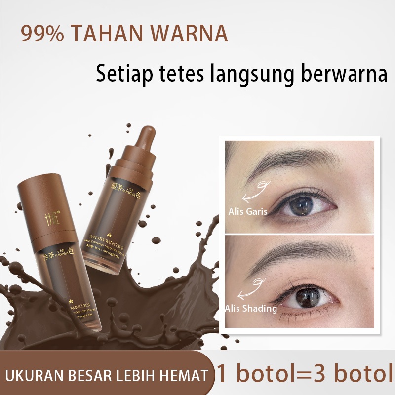 Tinta sulam alis & eyeliner permanen 15ml – cepat serap warna, tahan lama, warna stabil, tidak berub