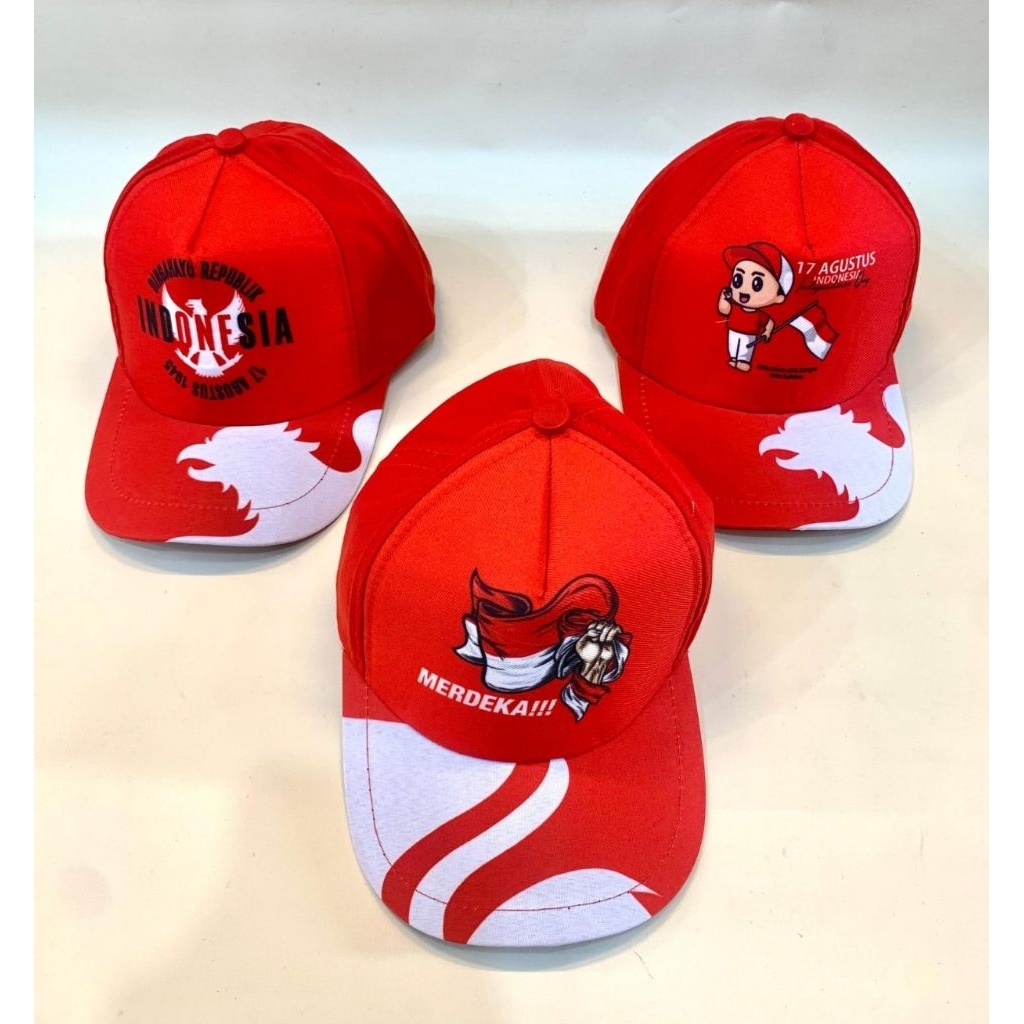 Aceh | Topi Anak Baseball Merah Putih Dirgahayu RI Printing motif Random