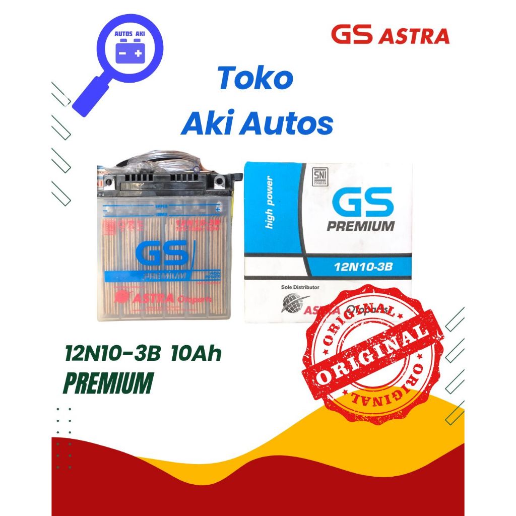 Aki Gs Astra Premium 12N10-3B 12V / 10Ah