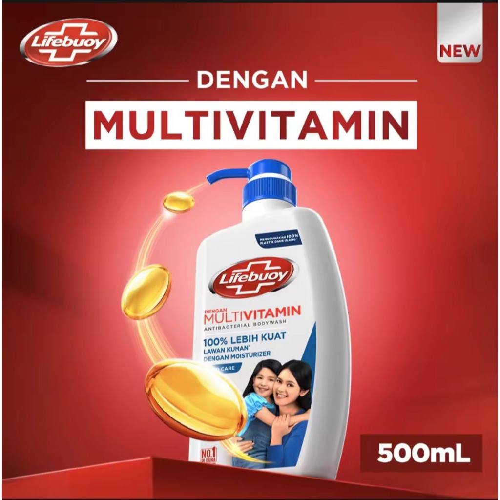 Lifebuoy Sabun Mandi Cair Mild Care Botol Pump 500ml