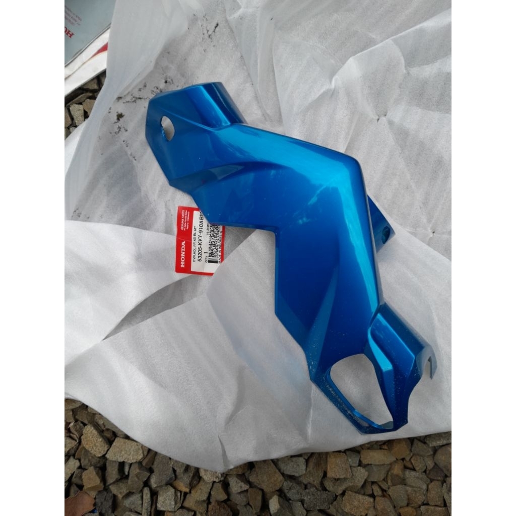 COVER BATOK DEPAN HONDA BEAT KARBU BIRU MUDA METALIK ORIGINAL AHM 53205-KVY-910ABM