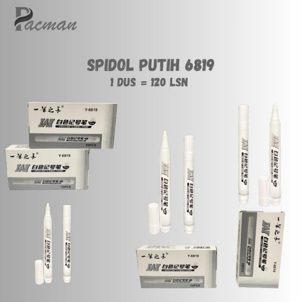

[Isi 10 Pcs] Spidol Permanen 6819 - Putih / White