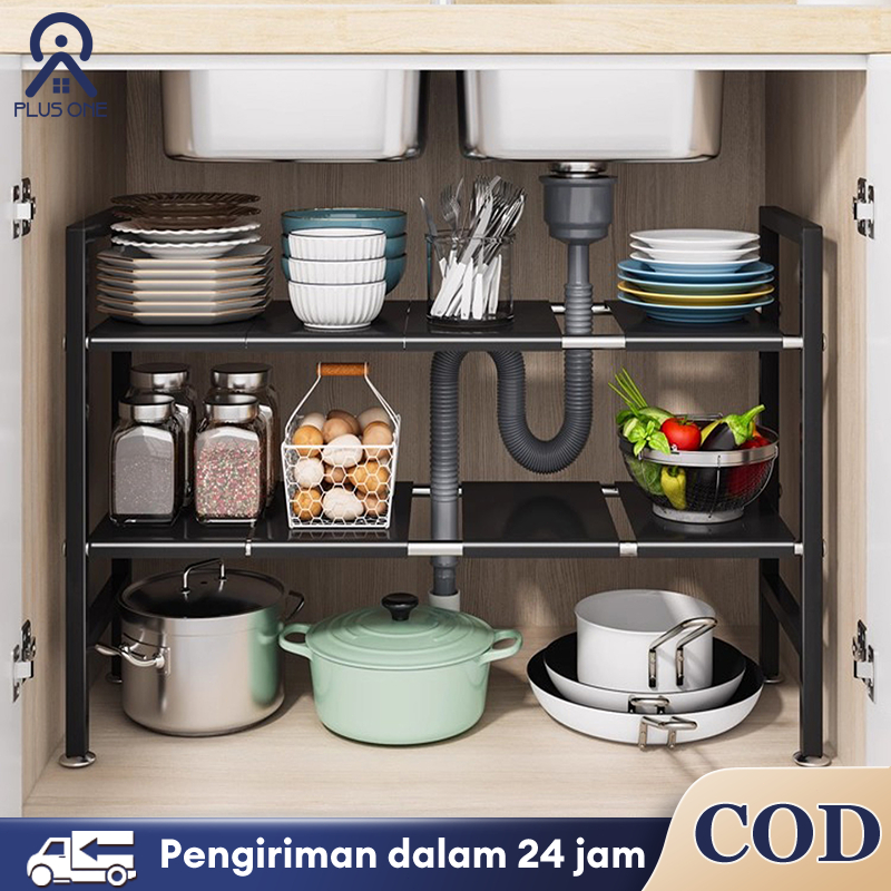 Rak Bawah Wastafel Rak Kolong Dapur Serbaguna Rak Penyimpanan Dapur Under Sink Rak Dapur Stainless S
