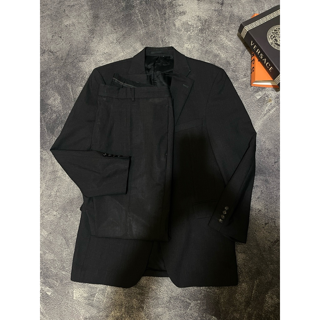 strellson suits set stelan jas pria abu galap L