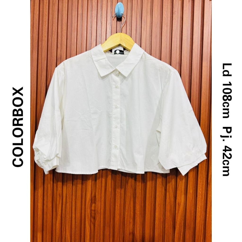 blouse wanita putih lengan balon