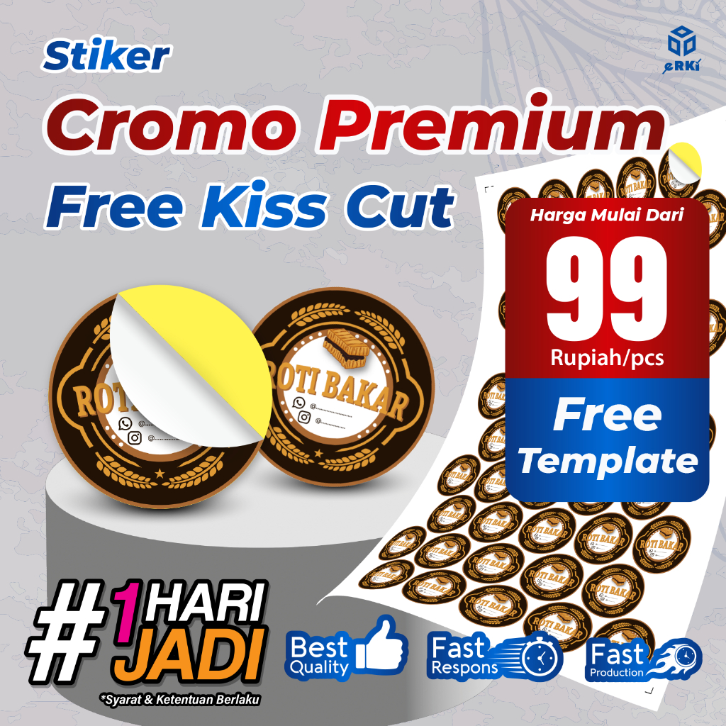 

CETAK STIKER CROMO/ LABEL BULAT LABEL NAMA LABEL MAKANAN TOPLES KEMASAN BOTOL MINUMAN CUSTOM CROMO - ERKI PRINTING