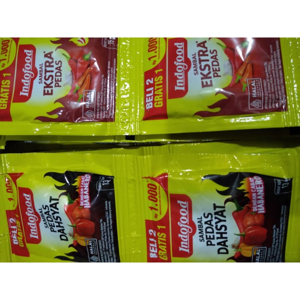 

PROMO SAMBAL INDOFOOD 14 SACHET - SAMBAL EKTRA PEDAS - PEDAS DAHSYAT