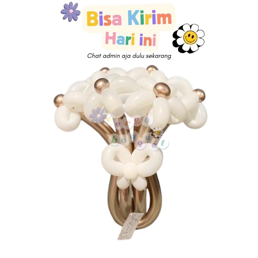 Vergo.bouquet | Bouquet Balon 6 BUNGA 3 TANGKAI PENDEK | Bouquet Balon Wisuda Foil Ulang Tahun Bouqu