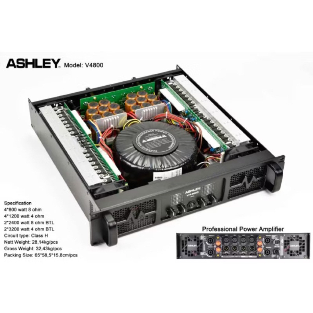 POWER AMPLIFIER ASHLEY V4800 ORIGINAL 4chanel