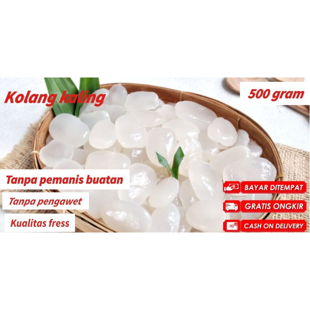 

biji kolang kaling 500 gram presss kenyal