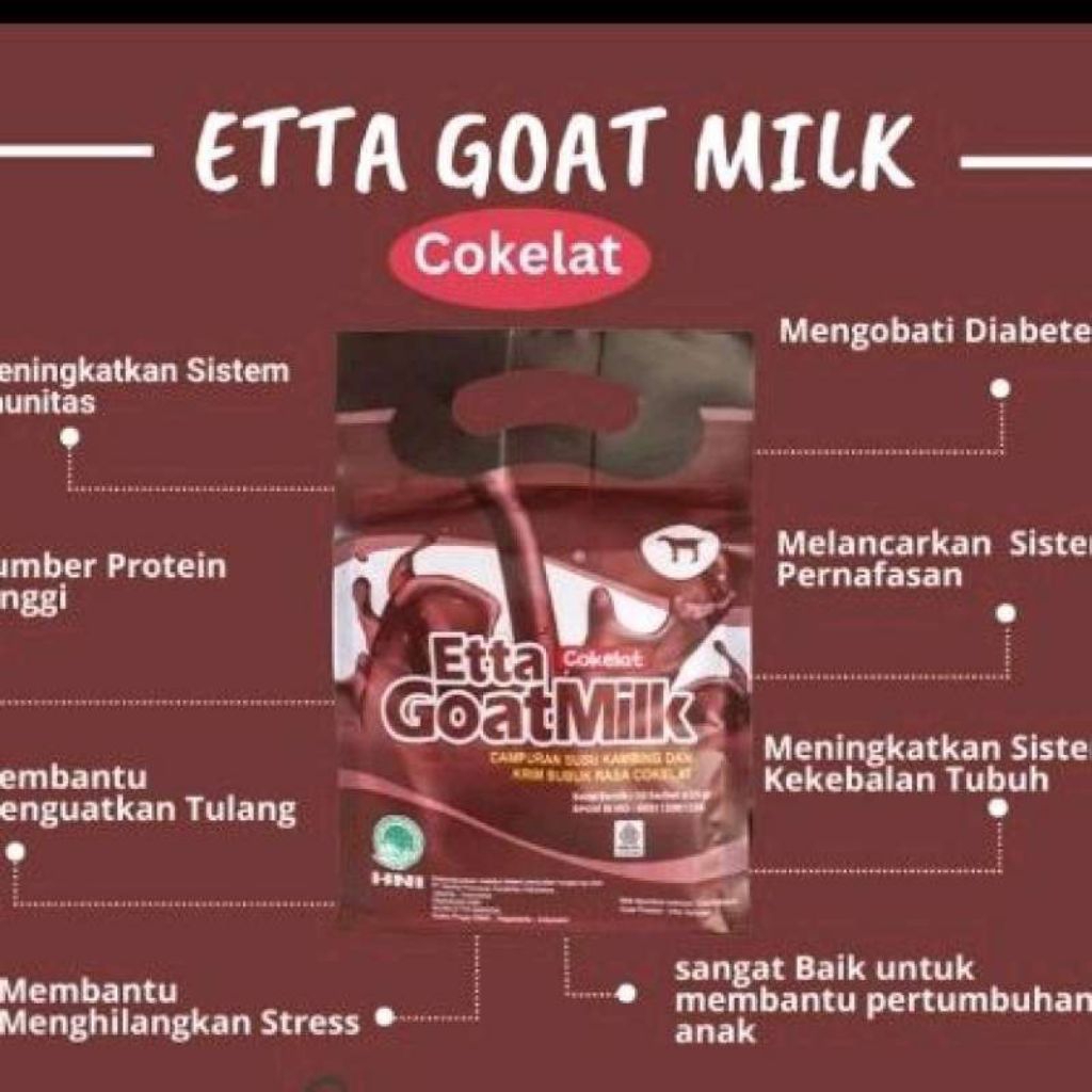 

Etta Goat Milk Cokelat Susu Kambing Coklat HNI