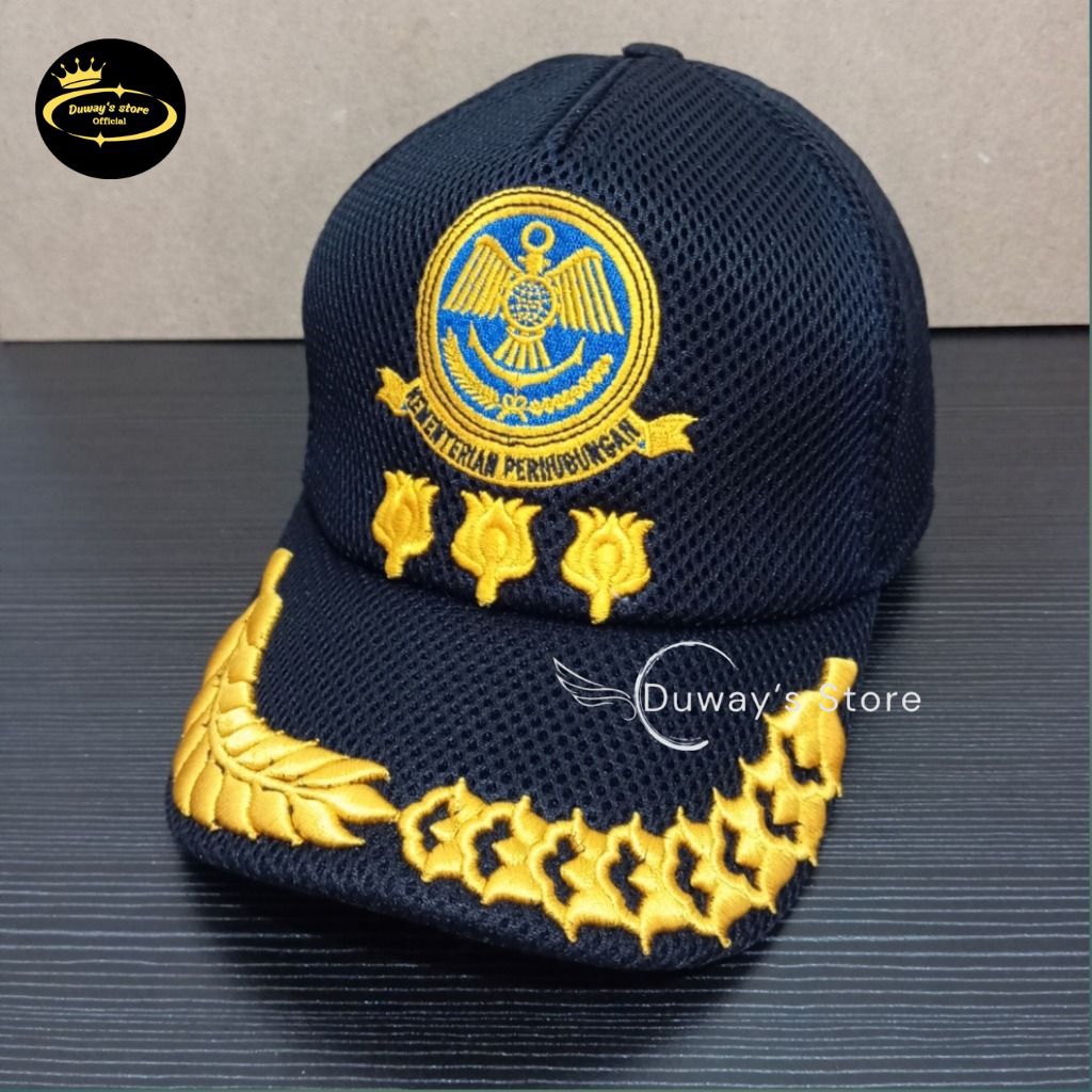 TOPI JARING PERHUBUNGAN/KEMENHUB GOL 4B MELATI TIGA FREE BORDIR NAMA - TOPI LAPANGAN KEMENHUB GOL 4B