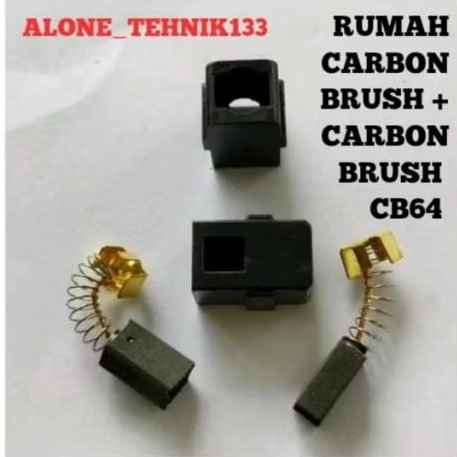BRUSH HOLDER + CARBON BRUSH MAKITA 6412 MESIN BOR MAKITA 10MM 6412 RUMAH CARBON BRUSH + CARBON BRUSH