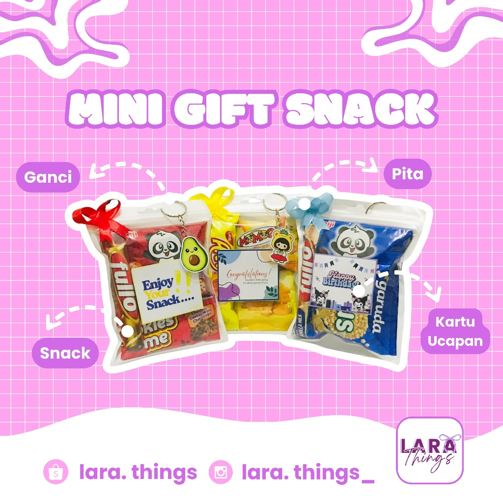 

(TANPA MINIMAL ORDER) Mini Gift Snack Souvenir Free Desain Kartu Ucapan Gantungan Kunci