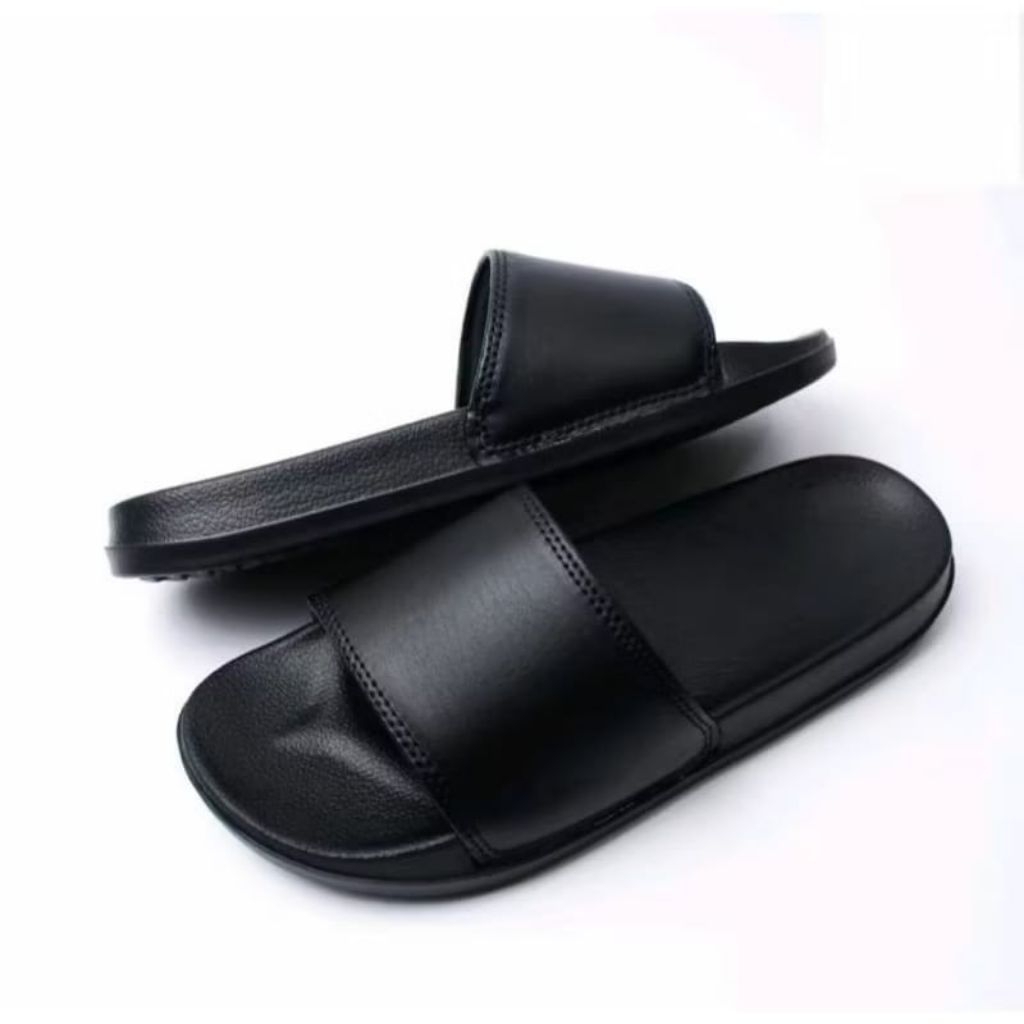 Sandal Slide Hitam Polos | Sandal Slop Polos | Sandal Slip On Pria Wanita