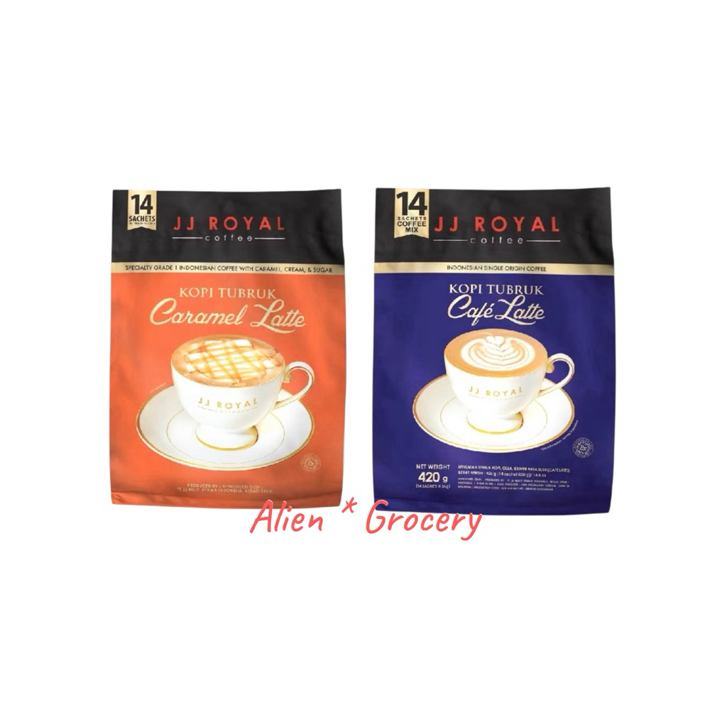 

JJ ROYAL Coffee Kopi Tubruk Caramel Latte Cafe Latte Bag 14x30gr
