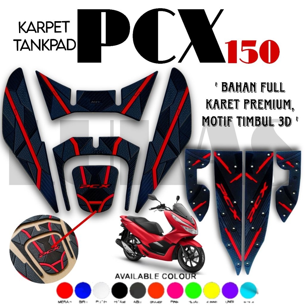 ASLY Aksesoris Tankpad / Karpet PCX 150 Bahan Full Karet Premium