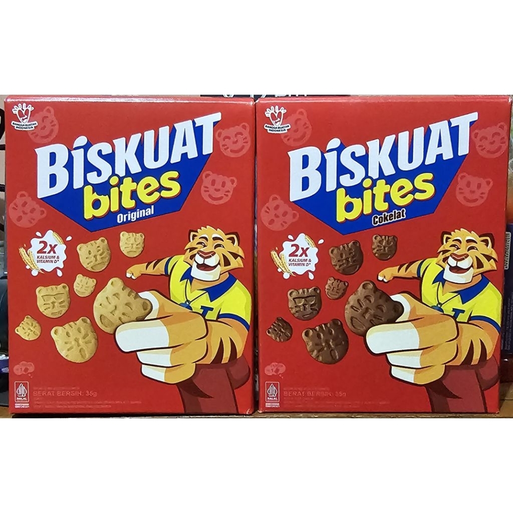 Biskuat Bites 35g Box - Biskuat Renyah Rasa Original&Coklat