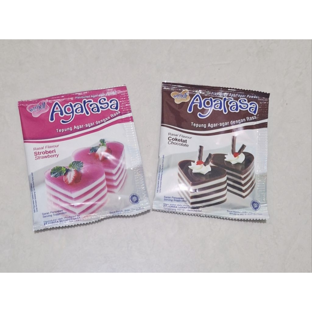 

Nutrijell agar rasa kemasan sacheet 22gram rasa coklat dan rasa strawbery