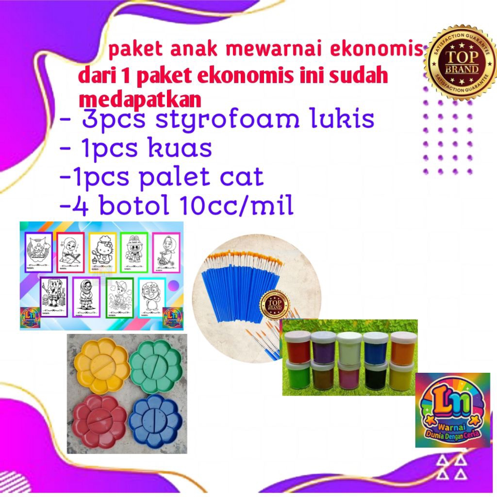 

paket lengkap Ekonomis mewarnai anak, styrofoam paket lengkap Ekonomis