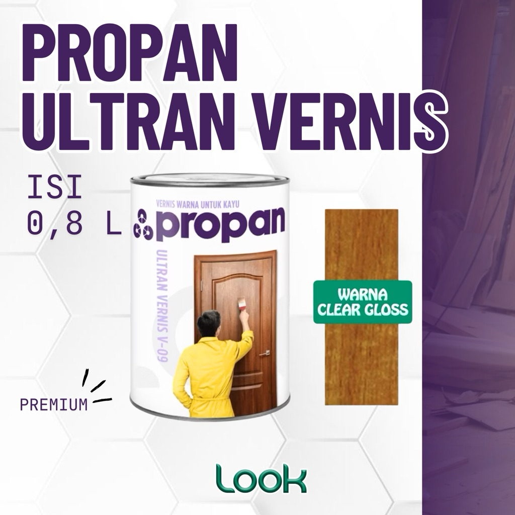 Ultran Vernis 0.8L CLEAR GLOSS Cat Kayu Propan | Politur Kayu Propan V - 09 | Pelistur / Plitur