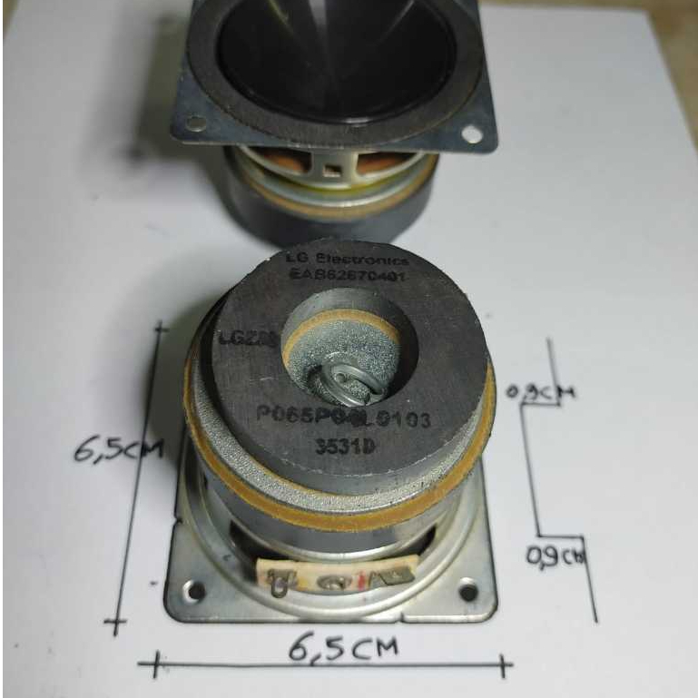 Speaker 2,5" Inch 4 Ohm Mid Bass Hitam HiFi  Double Magnet Besar Voice Coil 1" Inch LG Original Kore