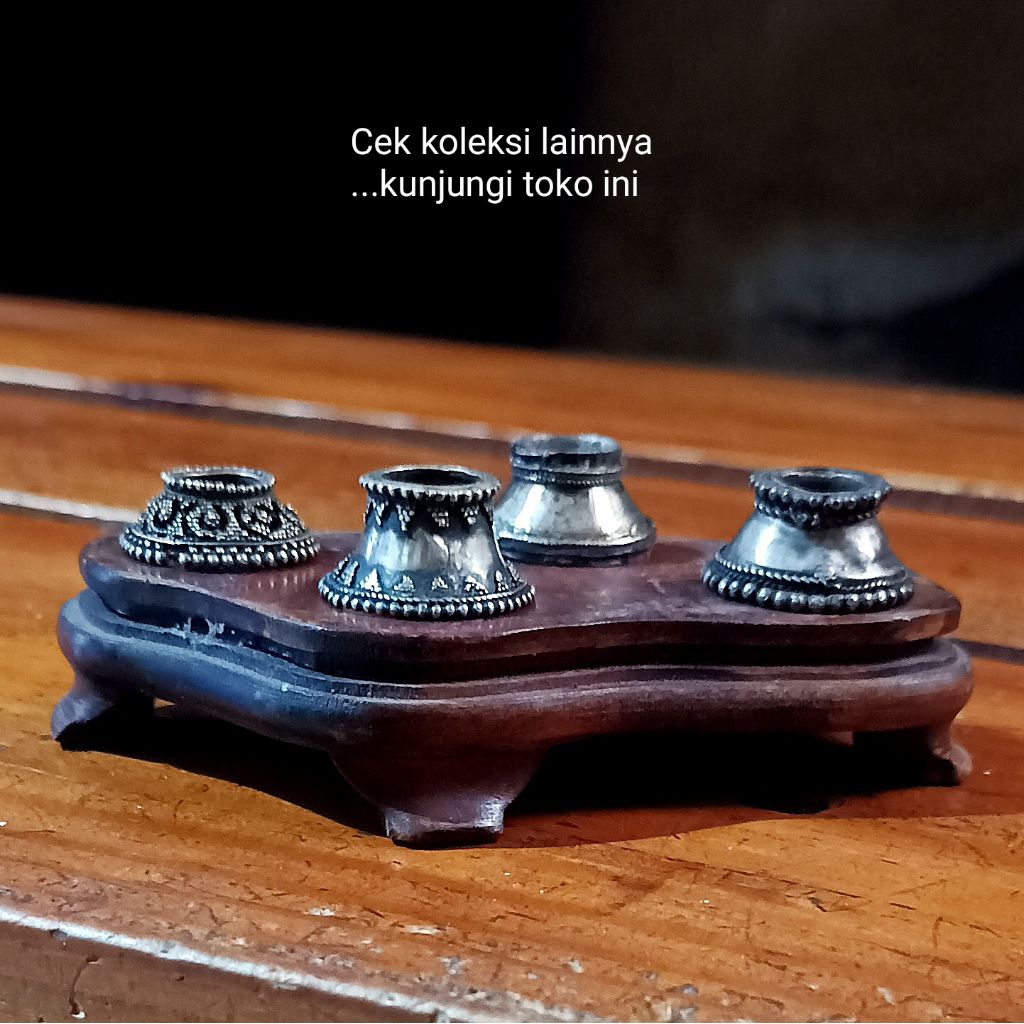Mendak Perak Polos Lamen Kuno koleksi asesoris keris