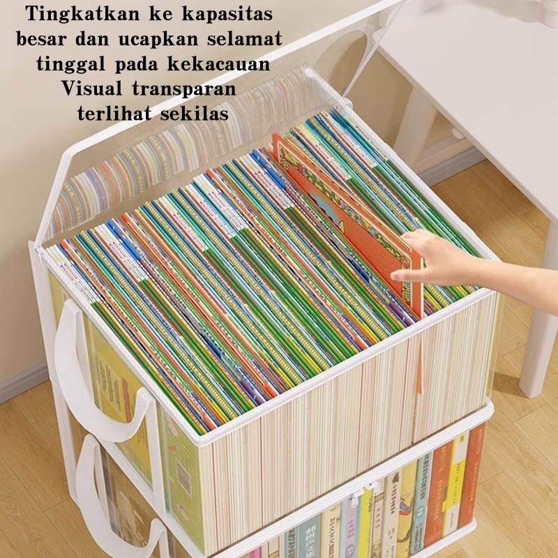 

Penyelenggara ritsleting transparan dengan pegangan di kedua sisi untuk buku, mainan, pakaian, dan makanan ringan