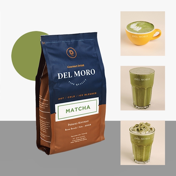 

DEL MORO Matcha 800gr - Premix Matcha Latte 800gr - Hot Cold Ice Blend