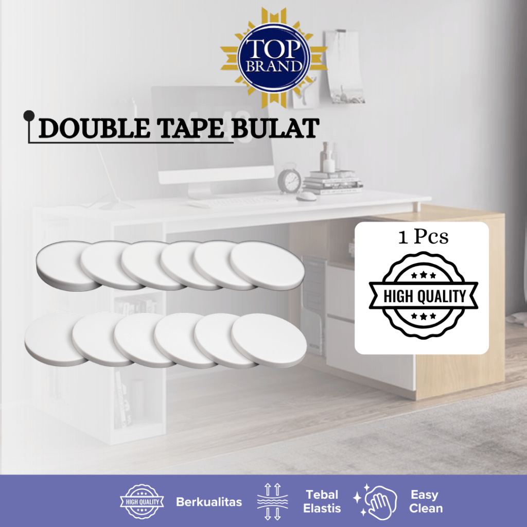 

Double Tape Bulat - Busa Foam Putih Hitam - Premium Quality