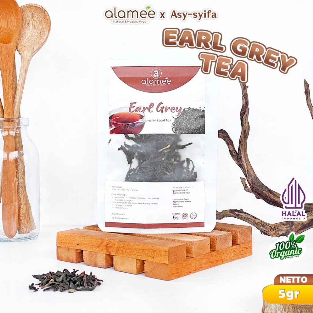 

ALAMEE Teh Bunga Earl Grey Black Tea Alami Organik Dried Leaf Siap Seduh Minum 5gr
