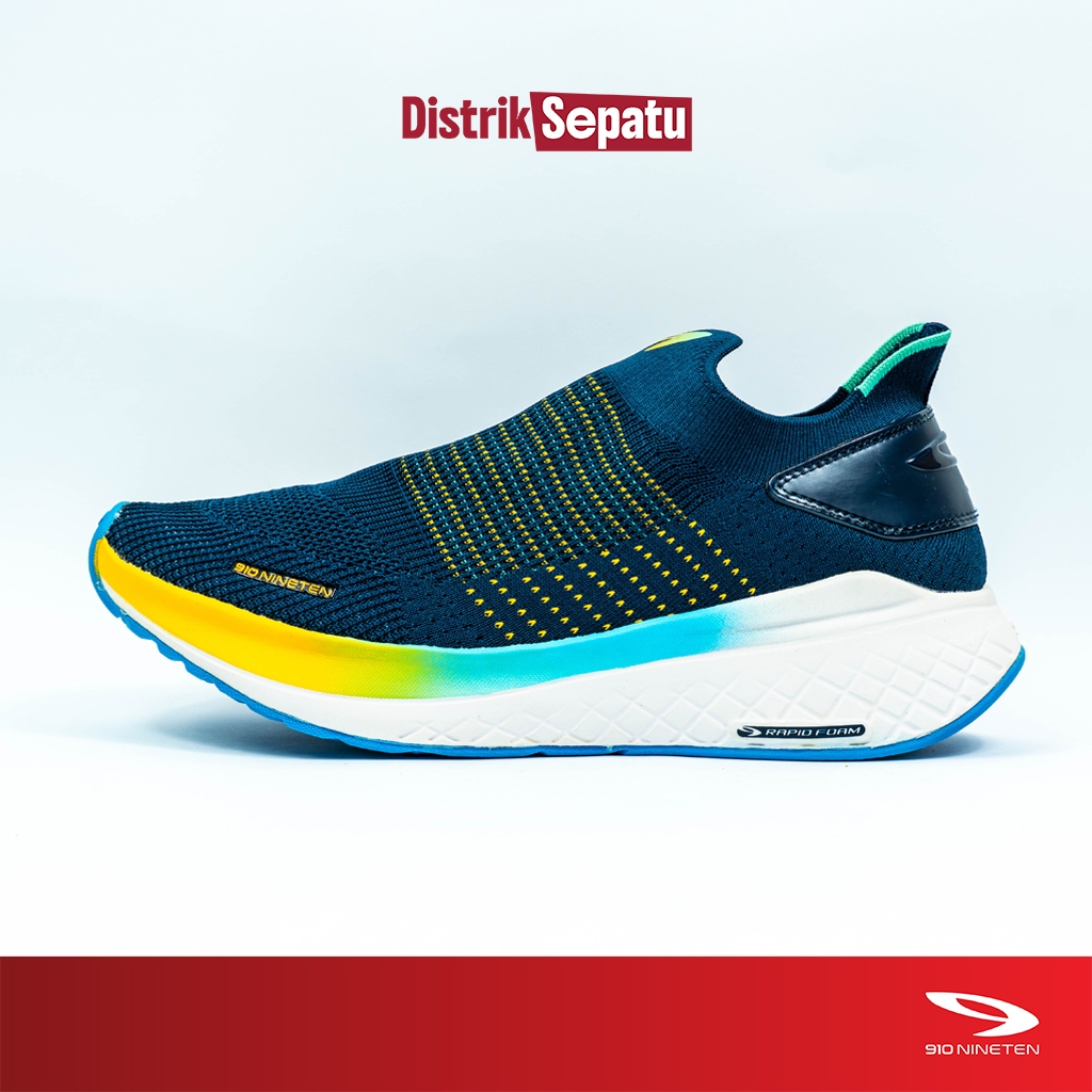 910 NINETEN YUKA ACCEL ADDICTION | SEPATU RUNNING | 100% ORIGINAL | BIRU/HIJAU JINGGA