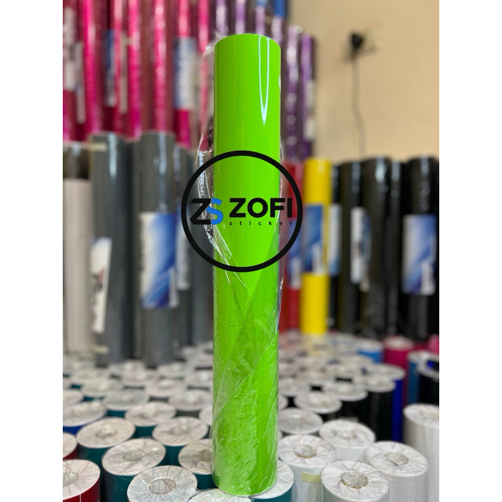 stiker skotlet hijau muda glossy