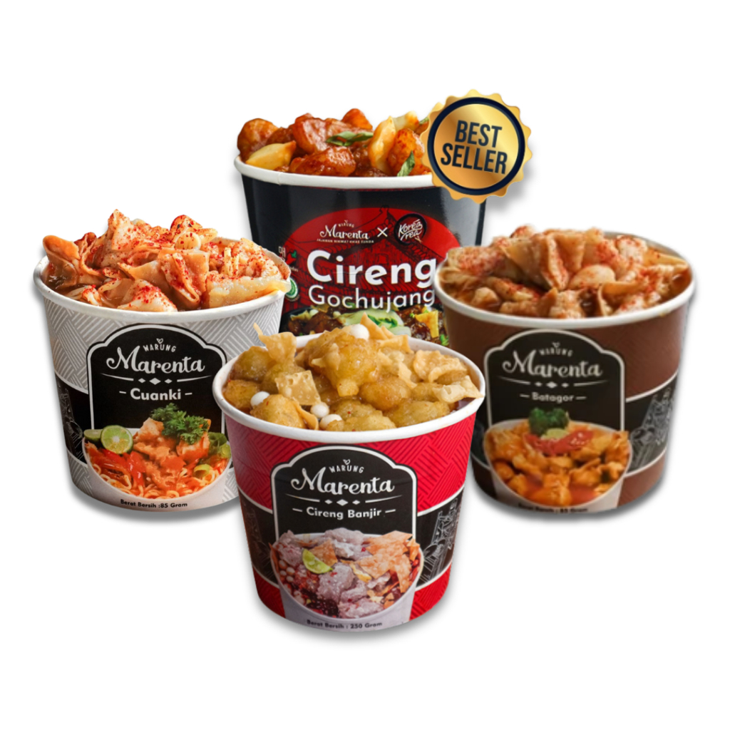 

Paket Bundling Cup Cireng Banjir Cireng Gochujang Cuanki Batagor Cup Series Khas Bandung
