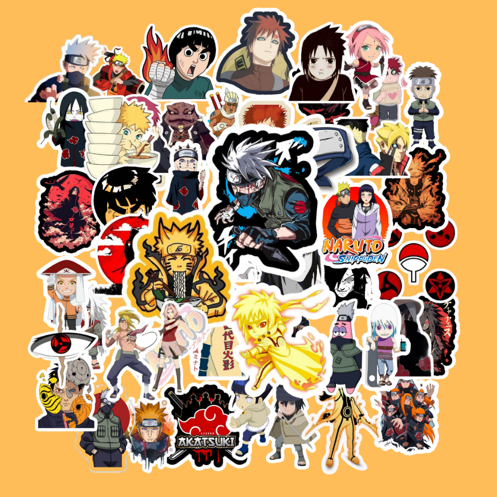 

25 Pcs Stiker Naruto Untuk Laptop Skateboard Koper Sepeda Anak / Sticker Naruto Sepeda Anak
