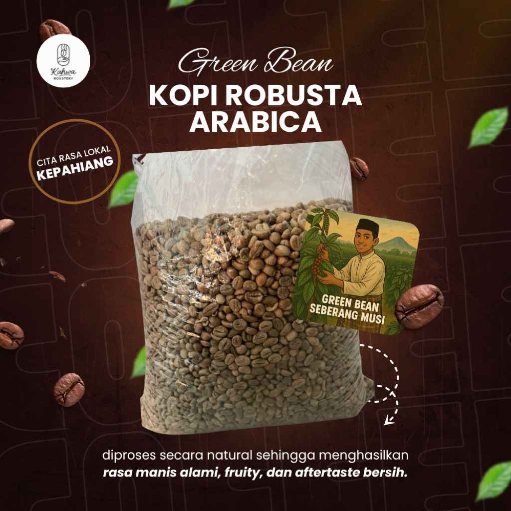 

Green Bean Kopi Nangka Excelsa Single Origin 1kg | Biji Kopi Mentah Seberang Musi Kepahiang Bengkulu | Bahan Roasting Kopi Premium